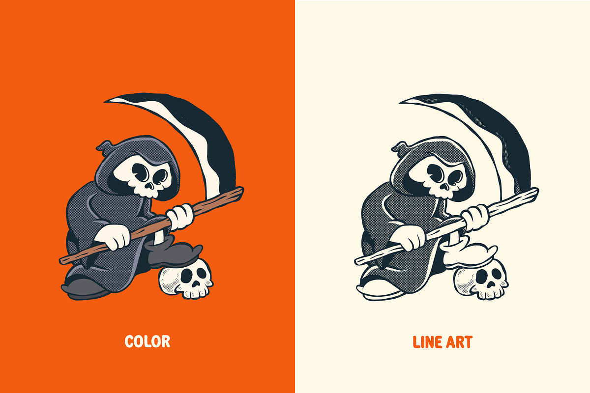 Spooky Friendz - Retro Halloween, a Seasonal Illustration by Ludere Studios (Photo 6 of 11)
