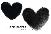 Set of black watercolor hearts, an Illustration by KatBranchArt (Thumbnail 4 of 5)