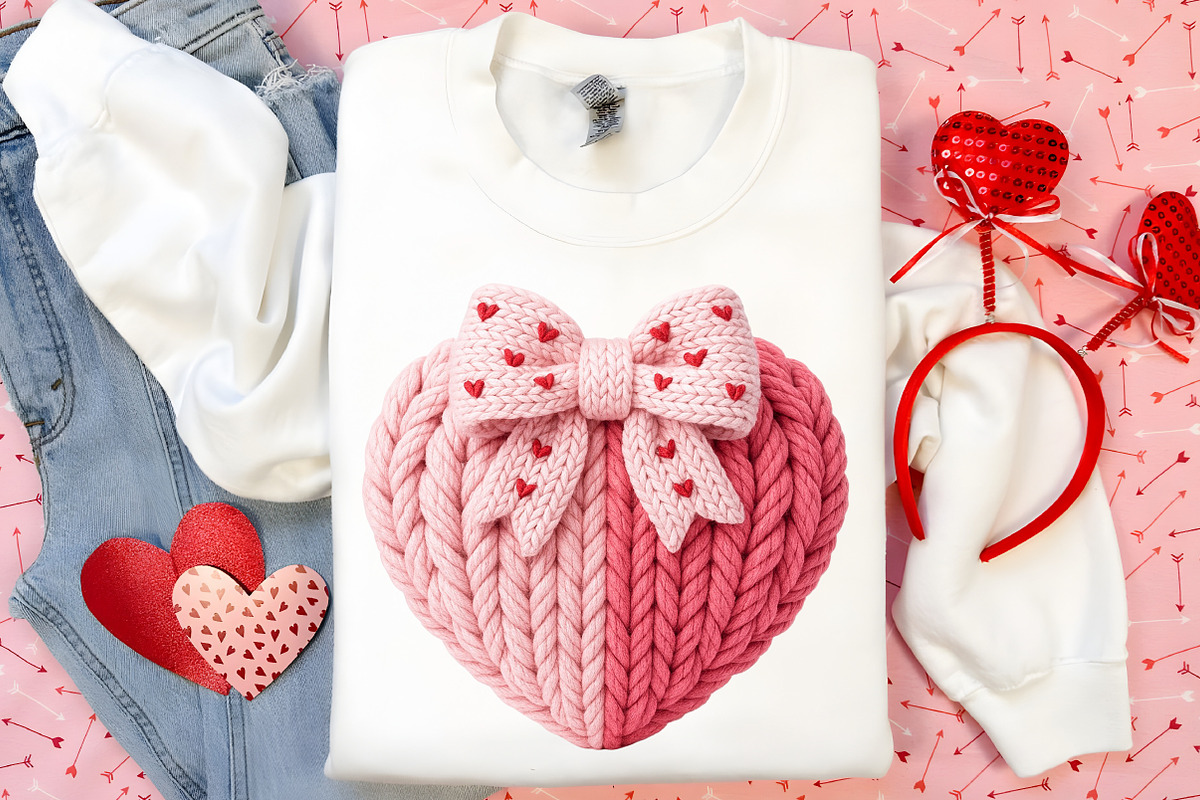 Coquette Coquette Bow Heart Knit PNG, an Illustration by Canvas Craft (Photo 3 of 7)