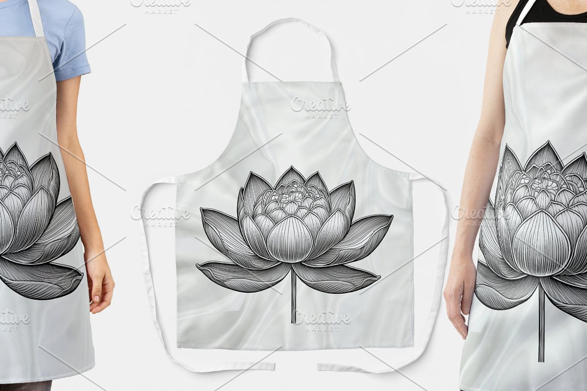 Sacred Lotus Flowers hand drawn logo, an Object Illustration by GraphicRedStudio (Photo 10 of 10)
