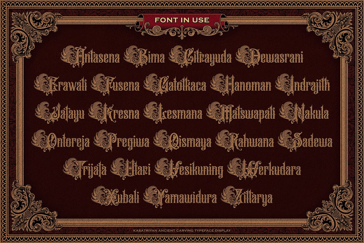 Kasatriyan Ancient Typeface, a Serif Font by Sitintahitam (Photo 17 of 24)