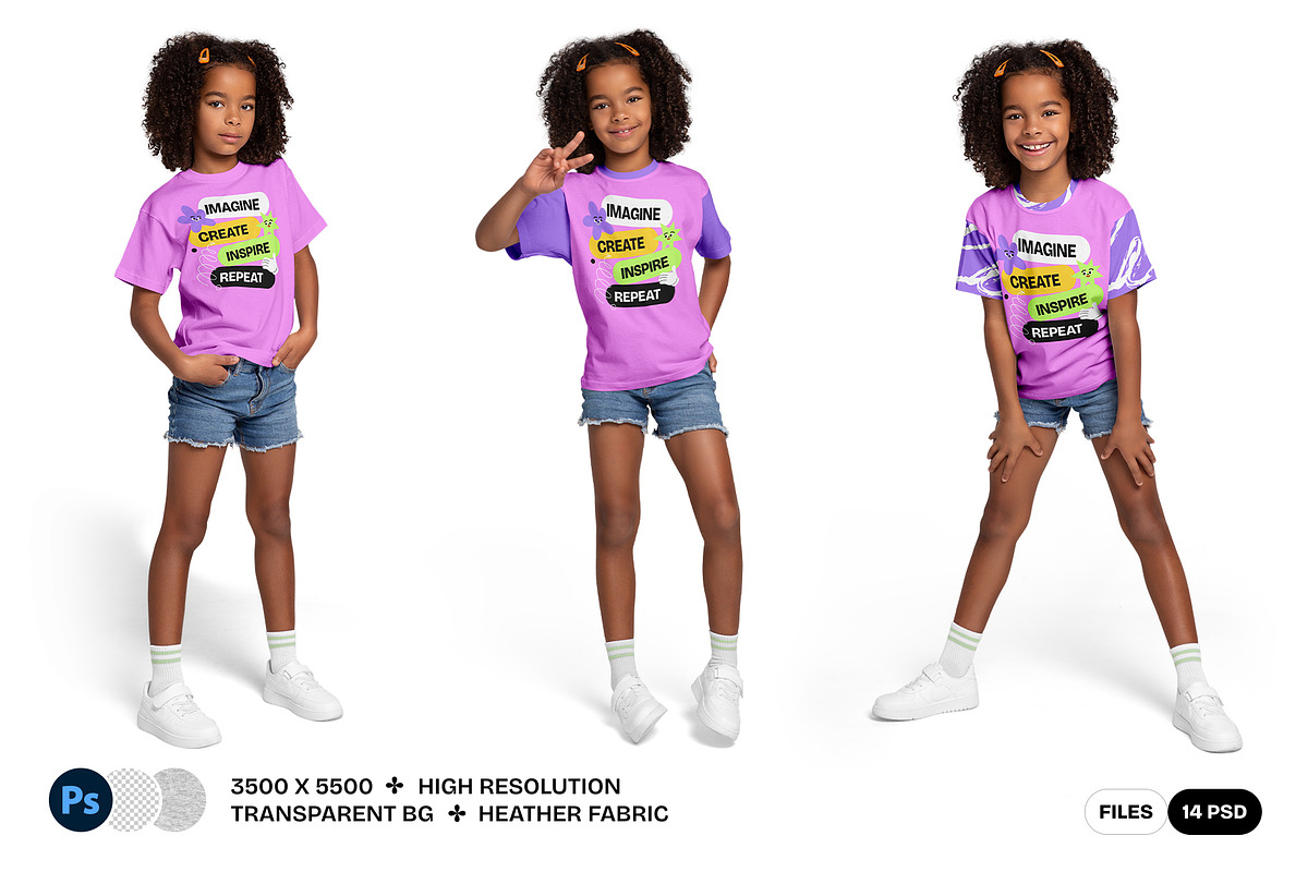 African Kids Girl T-Shirt Mockups, a Shirt Mockup by Hi, Mock-Up! (Photo 5 of 10)