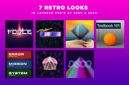 80's Retro Design Pack PSD