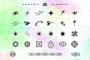 235 Y2K Shapes, Icons And Elements