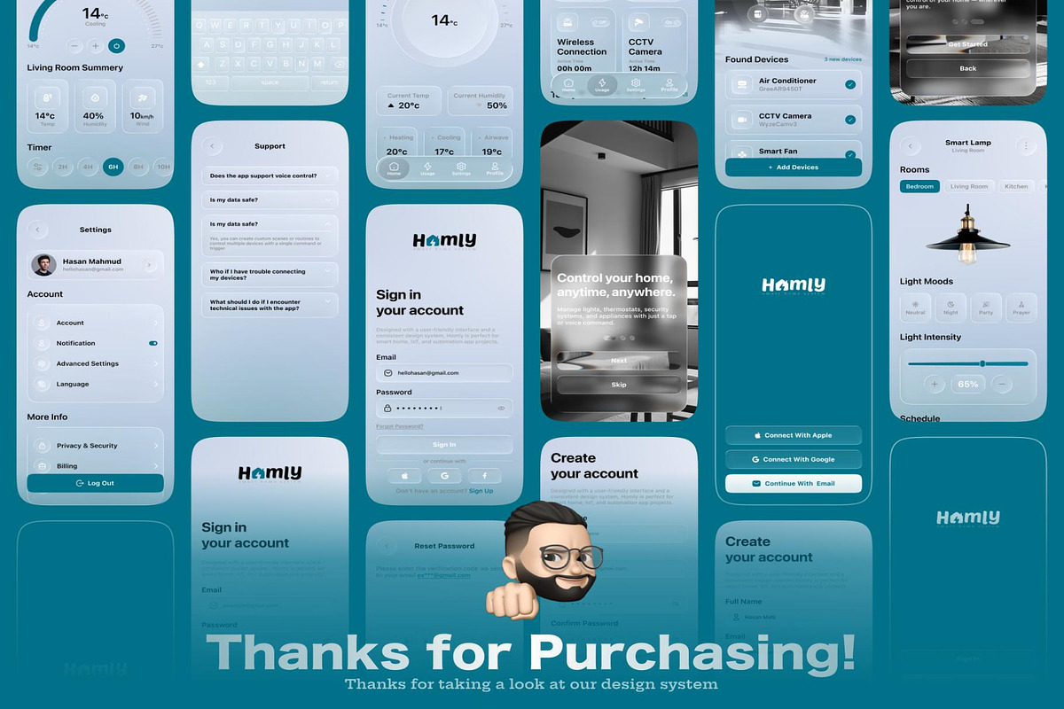 HomeQ - Smart Home App UI Kit, an UI Kit Template by Creative Perspective (Photo 8 of 8)