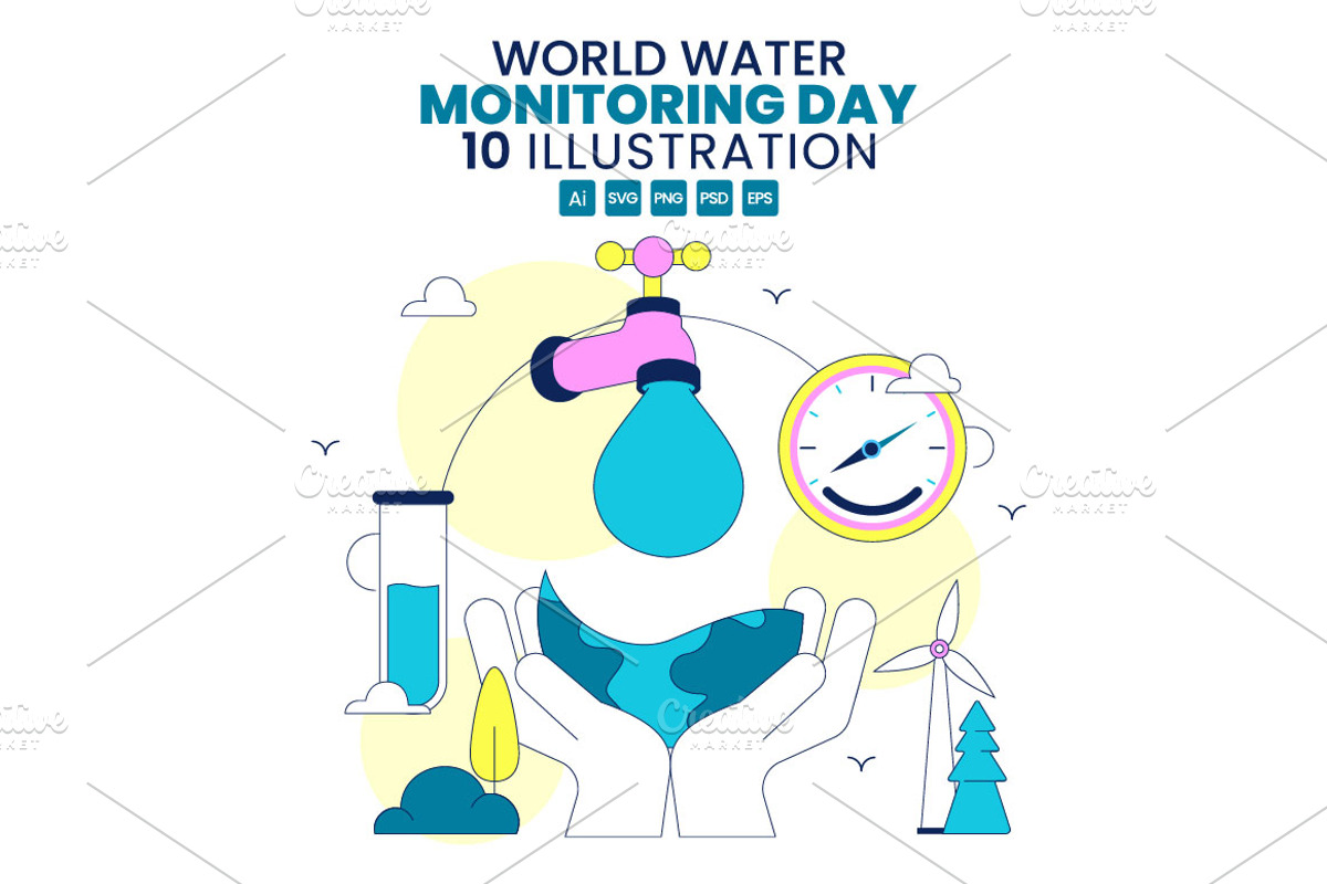 10 World Water Monitoring Day, an Object Illustration by denayunebgt (Photo 1 of 4)
