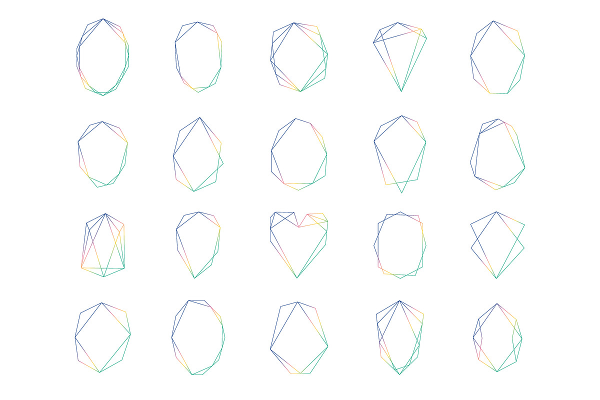 20 Rainbow Geometric Frames, a Decorative Illustration by ChicGraphix (Photo 11 of 11)