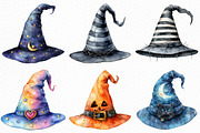Watercolor Halloween Witch Hat PNG, an Illustration by Craft Nest (Thumbnail 3 of 6)