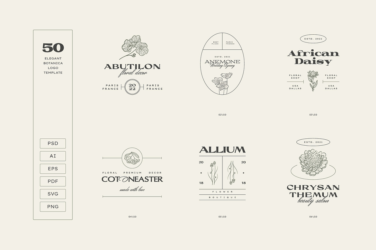 Elegant Botanica | Logo Kit, a Branding & Logo Template by KetteCreate (Photo 7 of 20)