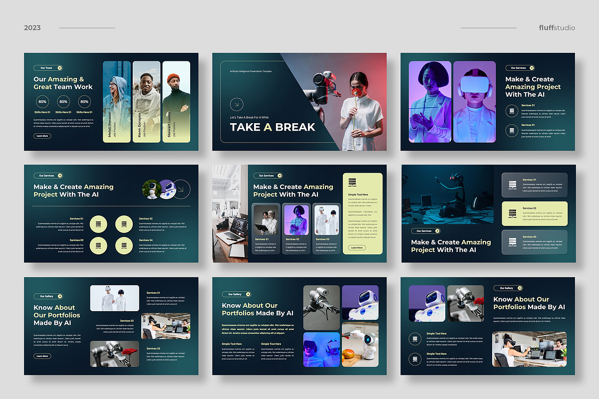 Artificial Intelligence Powerpoint, a Presentation Template by fluffstudio (Photo 3 of 4)