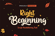 Right Beginning, a Script Font by twinstd (Thumbnail 1 of 11)