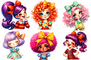 Girls Sublimation Clipart Bundle, an Illustration by Designworld (Thumbnail 3 of 6)