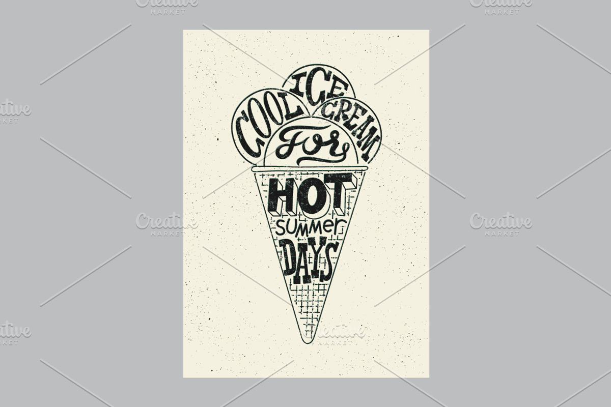Ice cream summer vector posters., a Food Illustration by PoPaShop (Photo 3 of 7)