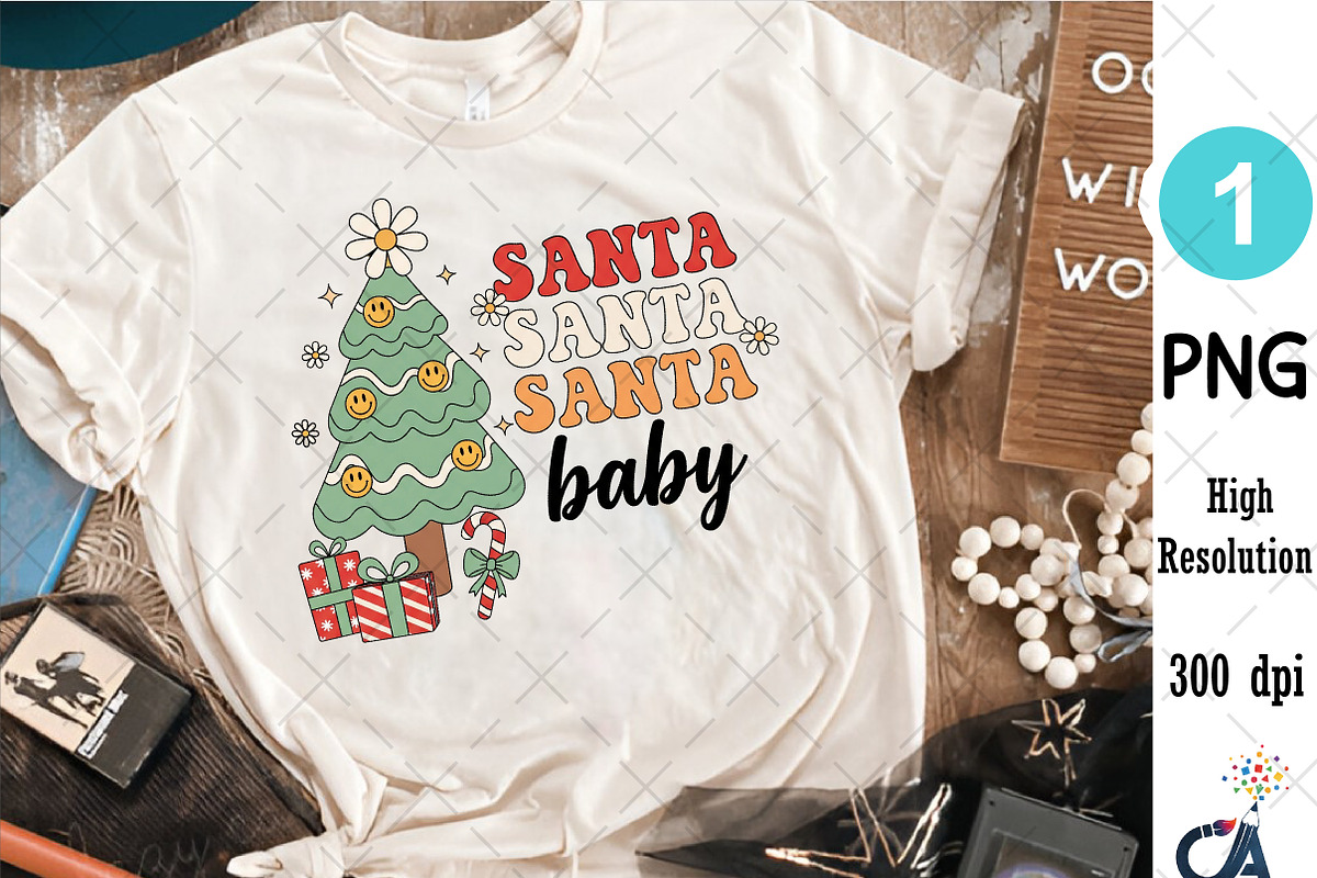 Santa Baby With Christmas Tree Png, an Illustration by Creative Art (Photo 4 of 6)