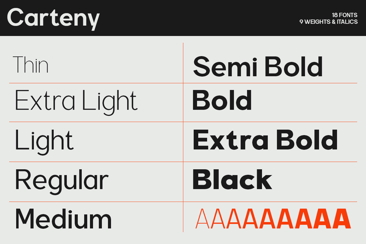 Carteny - Geometric Sans Family, a Sans Serif Font by Say Studio (Photo 11 of 13)