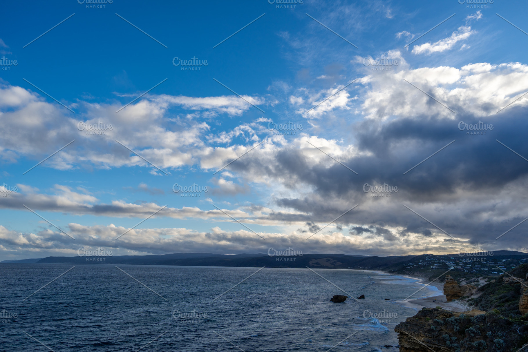 Fairhaven Beach at sunset in Aireys Inlet, Great Ocean Road, Aus, a Nature Photo by GoodGoods