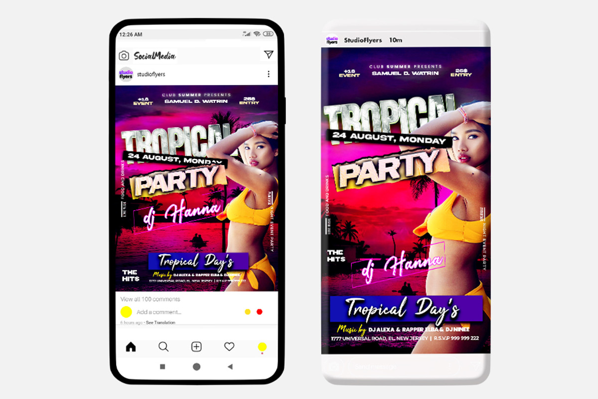Tropical Party Instagram ( PSD ), a Social Media Template by studioflyers.com (Photo 2 of 3)
