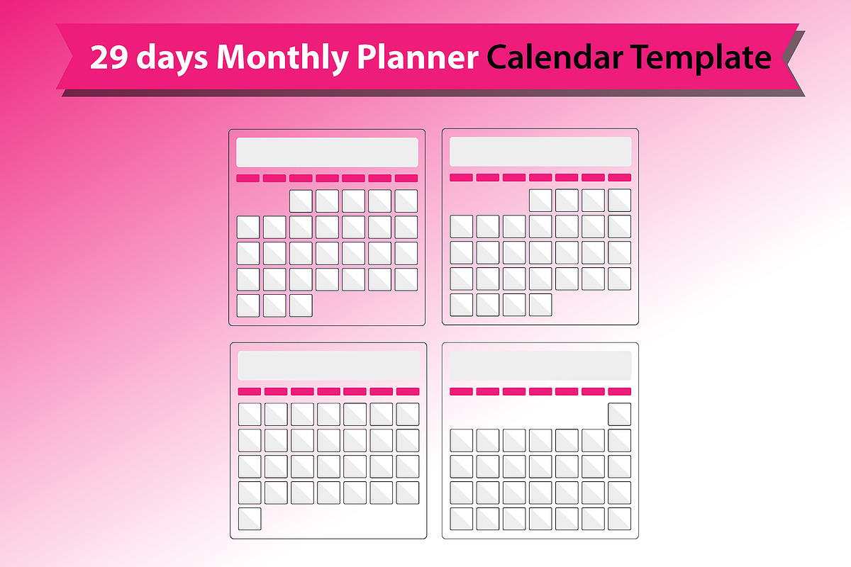 Monthly Planner Calendar Template, a Stationery Template by VL Shop (Photo 3 of 7)