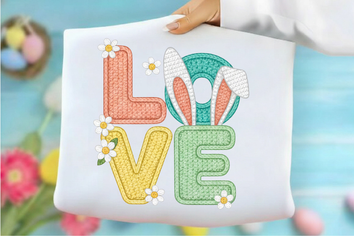 Yarn Crochet Easter Love PNG, an Illustration by Designking (Photo 1 of 6)
