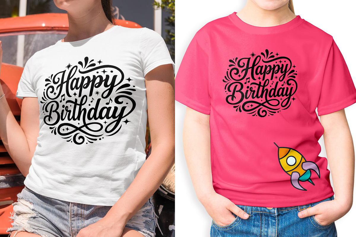 Happy Birthday Typography Vector svg, a Decorative Illustration by Ghagra (Photo 3 of 7)