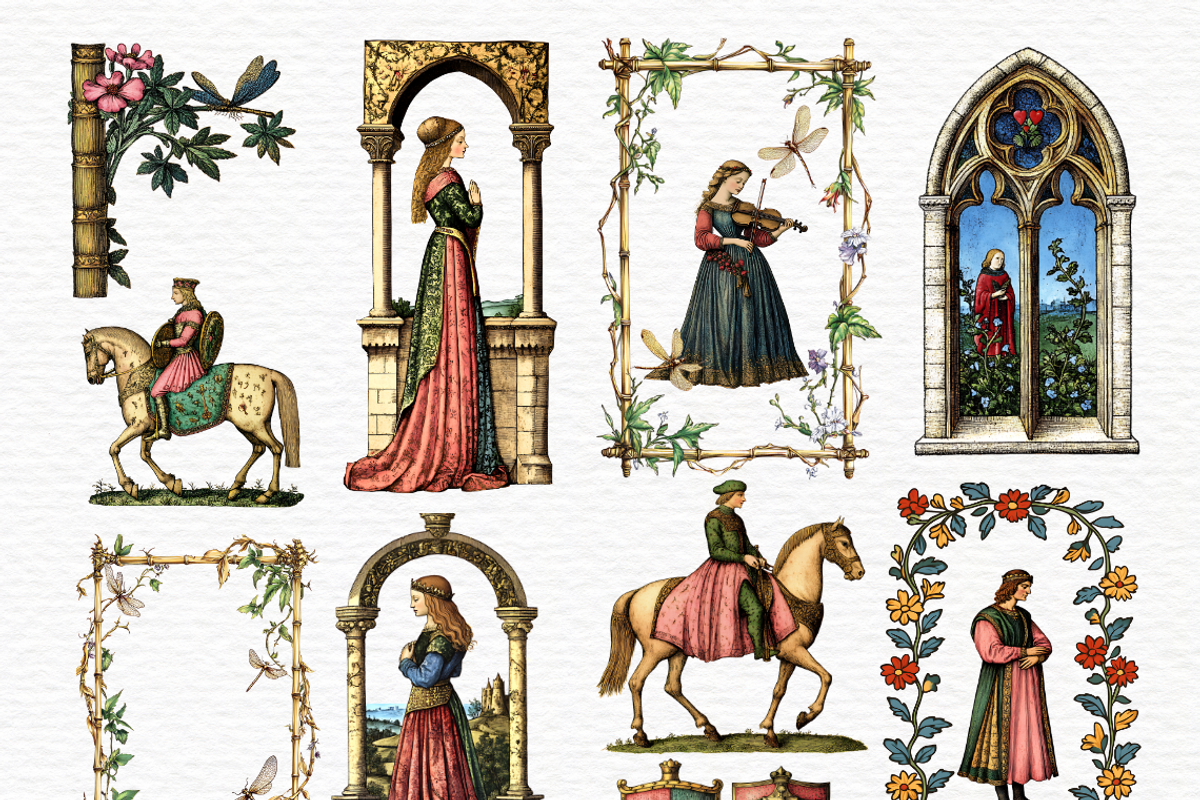 Tudor clipart, Medieval clipart, a Decorative Illustration by Invite to Clipart (Photo 2 of 5)