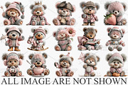 Whimsical Teddy Bear Clipart Bundle, an Illustration by Canvas Craft (Thumbnail 3 of 7)