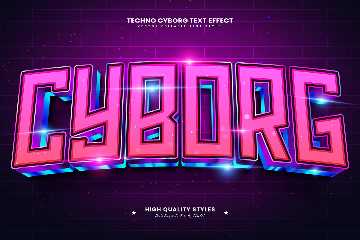 Techno Cyborg Editable Text Effect, a Layer Style Add-On by Niestart Creation (Photo 2 of 2)