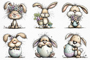Whimsical Easter Bunny Clipart, an Illustration by Craft Nest (Thumbnail 4 of 11)