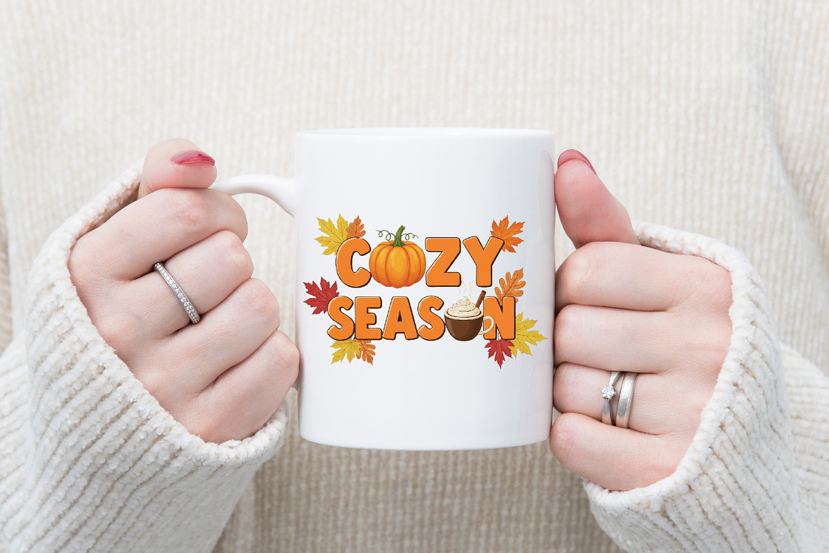 Cozy Season PNG, Pumpkin Fall Png, an Illustration by Designking (Photo 3 of 4)