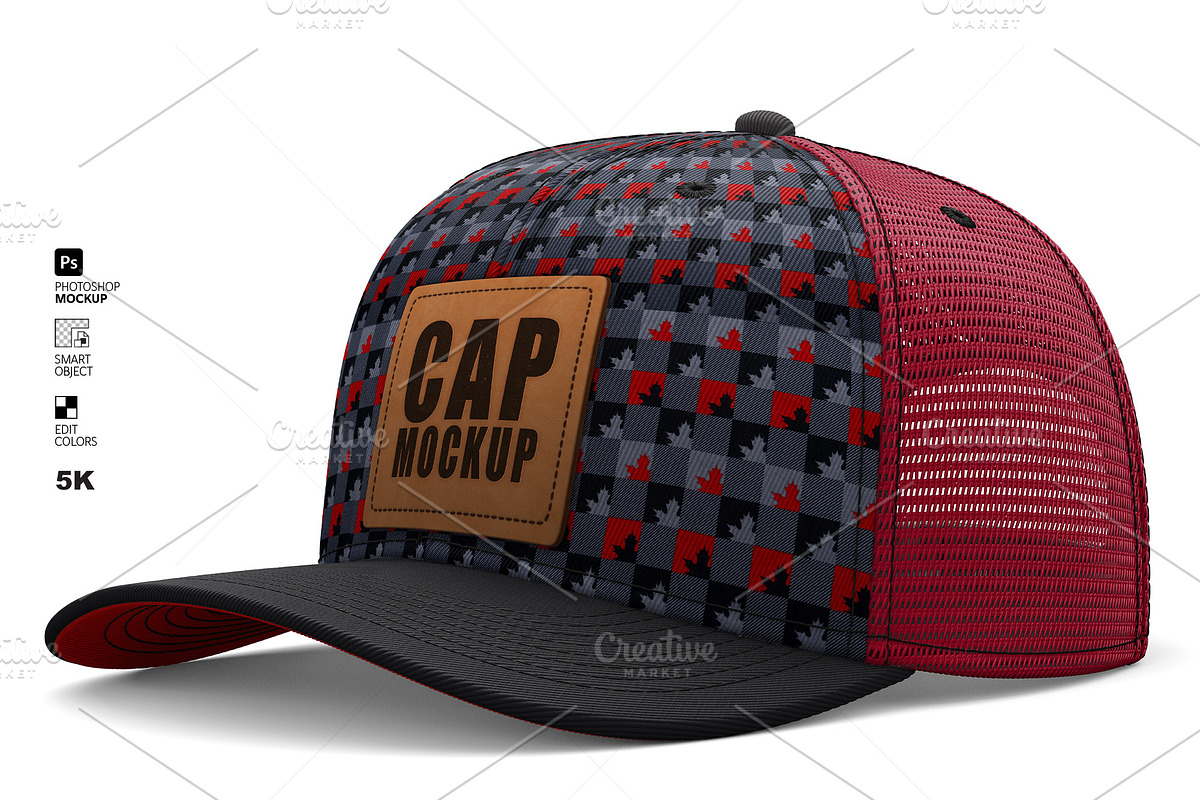 Fully Editable Trucker Hat Mockup PS, a Hat Mockup by LESZ Design (Photo 2 of 8)
