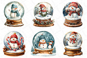 Christmas Snowman Globe Clipart, an Illustration by DreamPrint404 (Thumbnail 2 of 6)