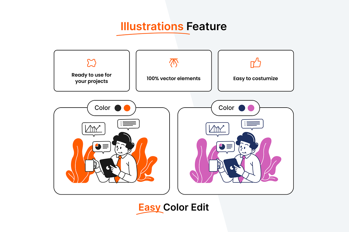 Bob - Working Illustration Pack, a Person Illustration by Twfoo Studio (Photo 2 of 6)