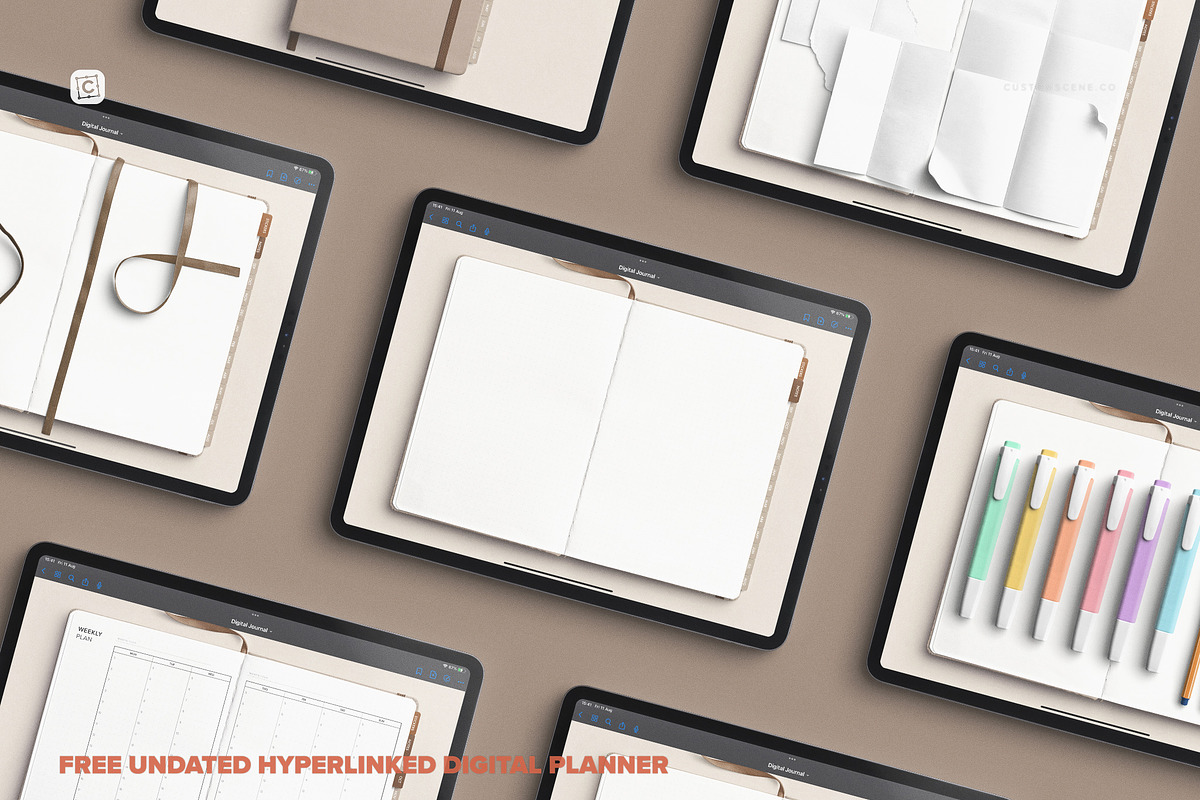 Digital Journal Creator, a Books & Magazine Mockup by Custom Scene