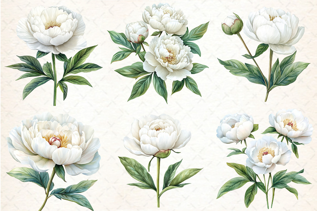White Flowers Png Watercolor White P, an Illustration by DreamCafeArt (Photo 4 of 7)