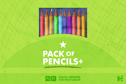 Pack of Pencils+ Photoshop Brushes