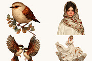 Vintage Romantic Serene Clipart, a Person Illustration by BusyDaydesign (Thumbnail 6 of 9)