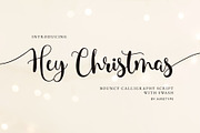 Hey Christmas - Font with Tail, a Script Font by Airotype (Thumbnail 1 of 11)