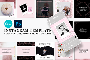 Instagram Templates Rose Gold