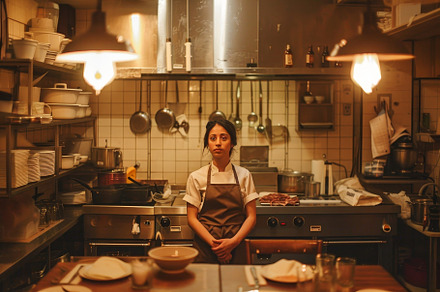 A dedicated chef prepares for an eve, a Photo by Tanuart