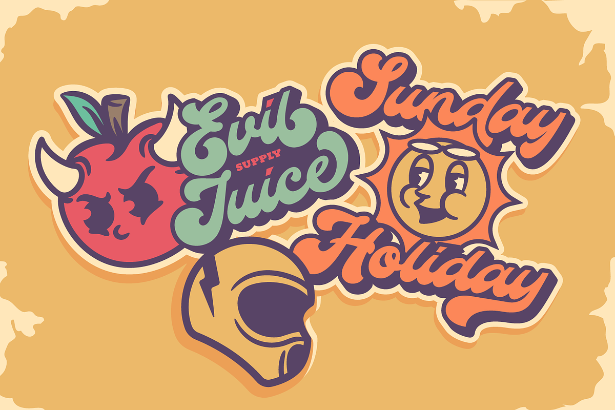 The Auratype | Retro Layered Font, a Script Font by Auratype (Photo 4 of 15)