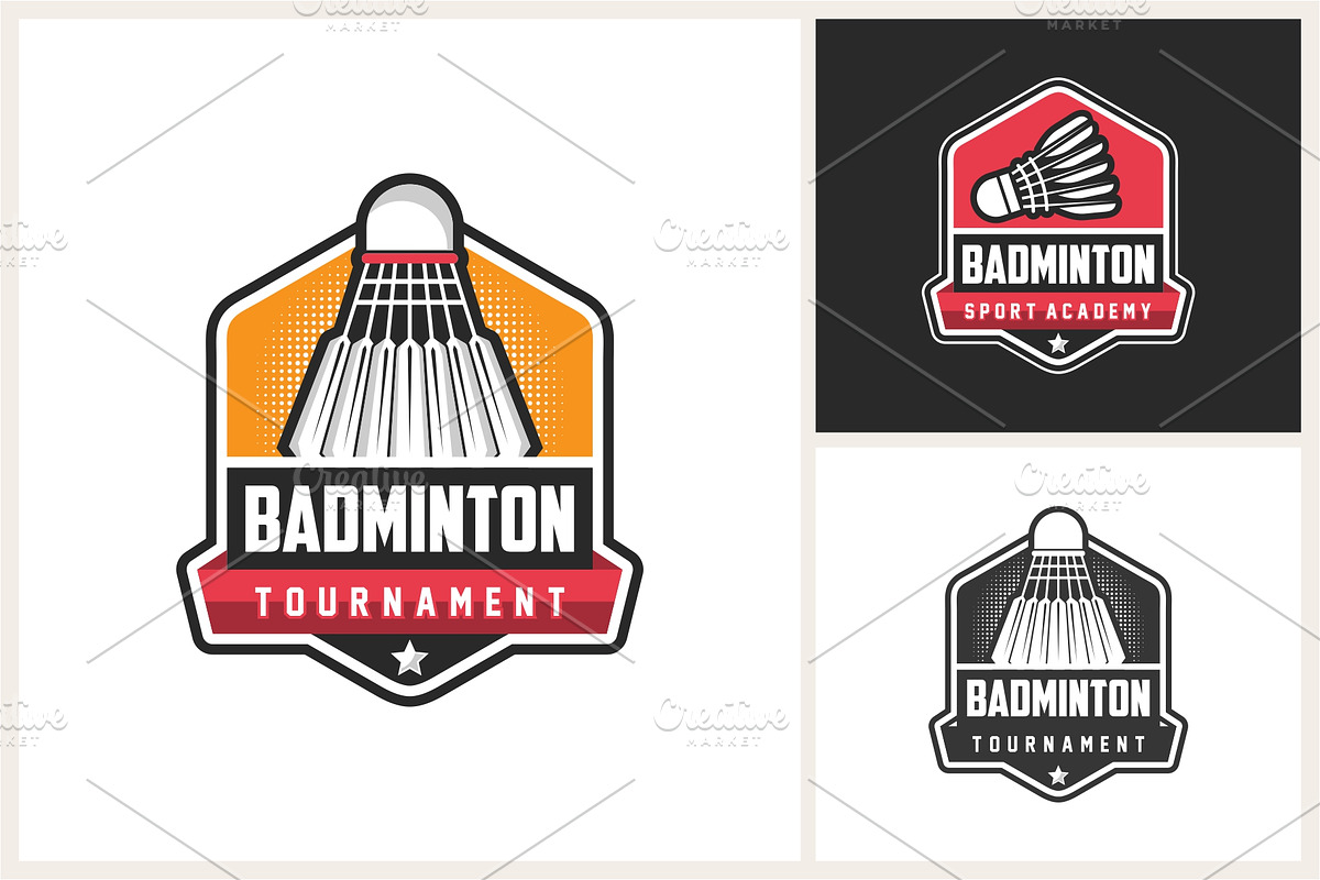 Badminton logo sport Design Template, a Branding & Logo Template by jundio studio