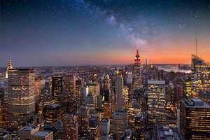 Milky way over Manhattan, New York, an Architecture Photo by inigocia