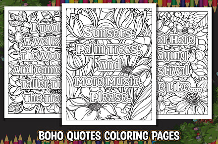 Boho Quotes Coloring Pages, an Illustration by protabsorkar11