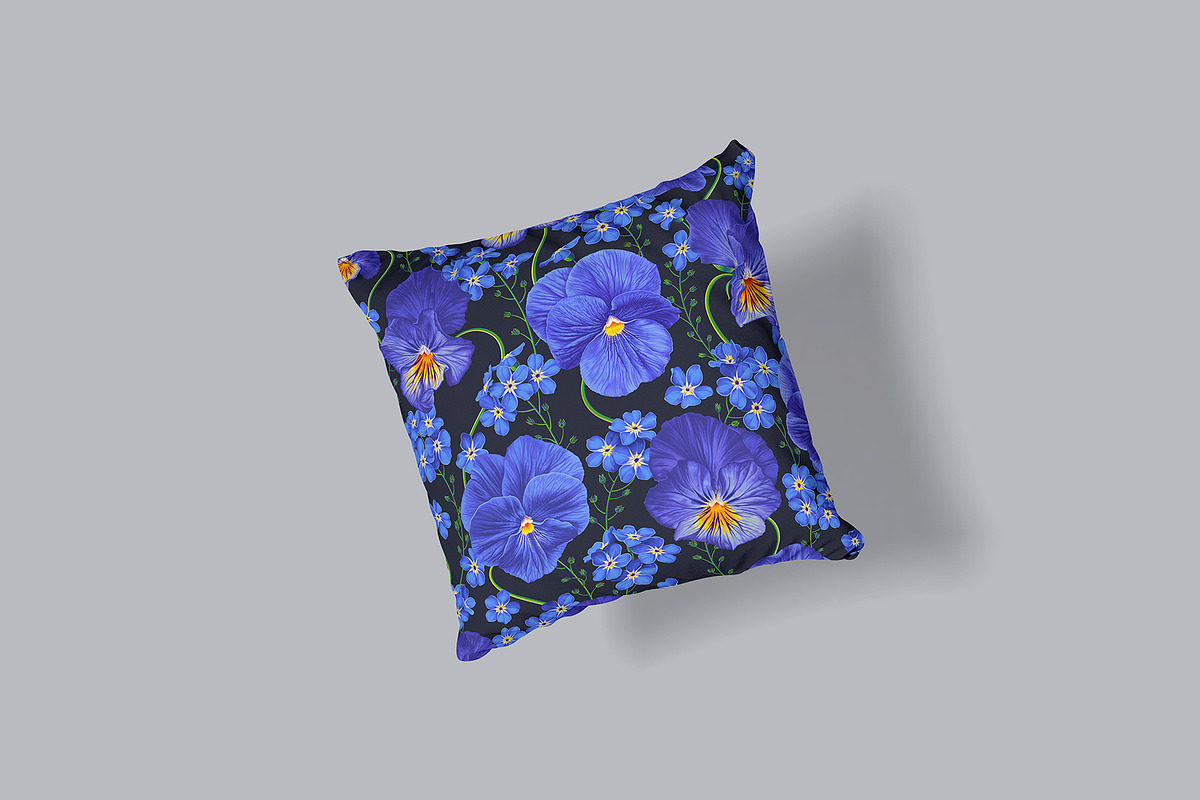 Pansies and Forget-Me-Not Pattern, a Pattern Graphic by MarynaPetrovska (Photo 5 of 12)