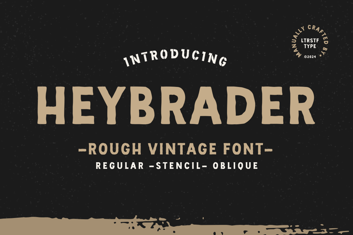Heybrader | Vintage Font, a Sans Serif Font by LetterStuff Typefoundry (Photo 1 of 11)