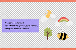 Nature Doodles Clipart Set