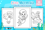 Cute Mermaid Coloring Pages For Kids, a Person Illustration by Sultana177 (Thumbnail 1 of 2)