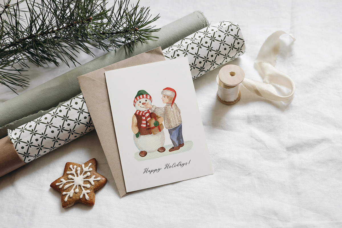 Warm Christmas Watercolor, a Seasonal Illustration by Catch the Dream Art (Photo 4 of 21)