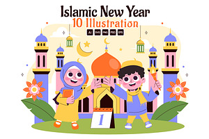 10 Islamic New Year Illustration, a Seasonal Illustration by denayunebgt