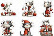 Christmas Cat Clipart, an Illustration by Black Bird Studio (Thumbnail 4 of 6)